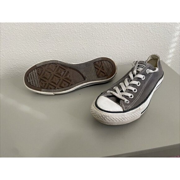 Converse All Star Low Top Canvas Sneakers Casual Shoes Gray Sneakers Size 7 - Picture 3 of 8